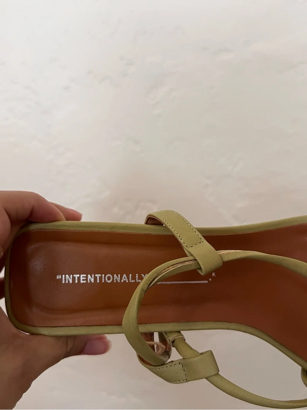 INTENTIONALLY BLANK : Green Strappy Square-Toe Sandals Size 41